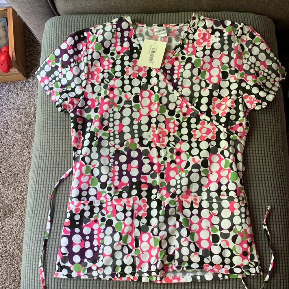 Polka dot scrub top